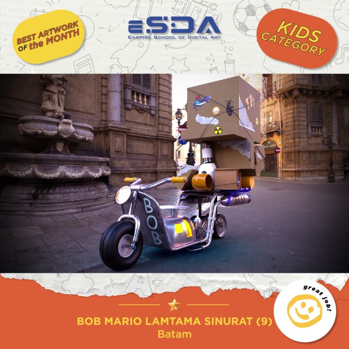 Best Art Work of the Month (Kids Category) - Bob Mario Lamtama Sinurat - Ember Lumance Motorcycle